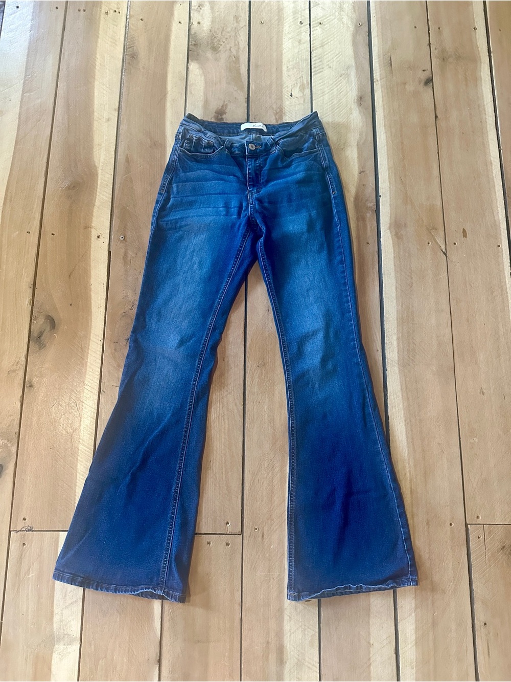 KanCan Indigo Flared Jeans with Subtle Fade